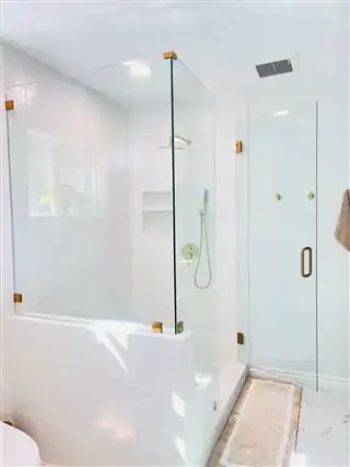 Shower door broken glass