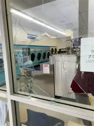 Shower door broken glass