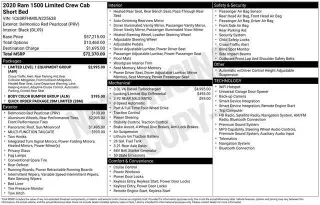 Ram 1500 2020 4x4 Limited 4dr Crew Cab 5.6 ft. SB Pickup