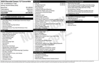 Chevrolet Camaro 2020 LT 2dr Convertible con 1LT