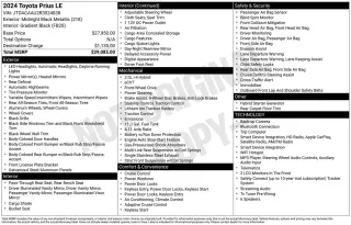 Toyota Prius 2024 LE 4p Hatchback