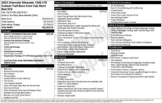 Chevrolet Silverado 1500 Limited 2022 4x4 Custom Trail Boss 4p Cab Crew 5.8 ft. SB