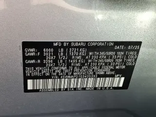Subaru Ascent 2025 AWD Limited 7-Pasajeros 4p SUV