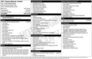 Toyota 4Runner 2021 AWD Limited 4p. SUV