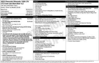 Chevrolet Silverado 1500 Limited 2022 4x4 LTZ 4p Crew Cab 5.8 ft. CB