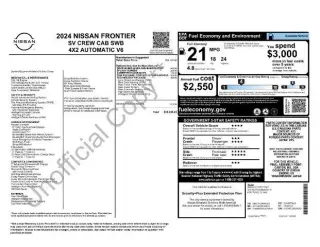 Nissan Frontier 2024 4x2 S 4dr Crew Cab 5 ft. SB