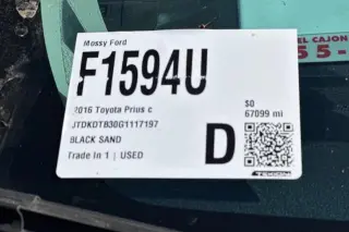 Toyota Prius c 2016 One 4dr Hatchback