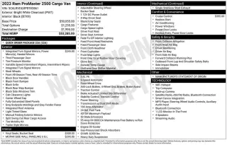 Ram ProMaster 2023 2500 159 WB 3dr High Roof Cargo Van