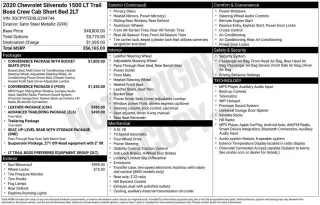Chevrolet Silverado 1500 2020 4x4 LT Trail Boss 4p. Cabina de tripulación 5.8 pies de caja estanca