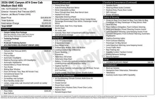 GMC Canyon 2026 4x4 AT4 4p. Cabina Tripulada 5 pies. SB
