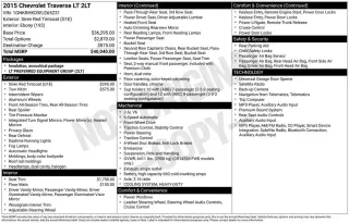 Chevrolet Traverse 2015 LT 4p SUV con 2LT