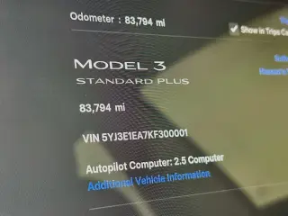 Tesla Model 3 2019 Standard Range Plus 4dr Fastback
