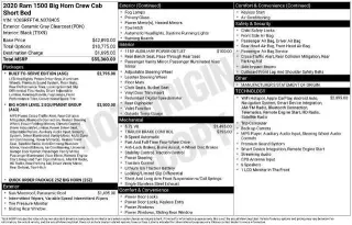 Ram 1500 2020 4x4 Big Horn 4dr Crew Cab con cabina de 5.6 pies de largo Pickup