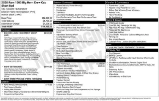 Ram 1500 2020 4x4 Big Horn 4dr Crew Cab 5.6 ft. SB Pickup