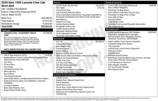 Ram 1500 2020 4x2 Laramie 4dr Crew Cab 5.6 ft. SB Pickup
