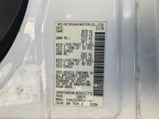 2017 Nissan NV Cargo NV1500 Standard Roof V6 S