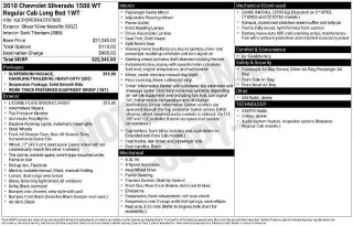 Chevrolet Silverado 1500 2010 4x2 Work Truck Cabina Regular 2 puertas 8 ft. LB
