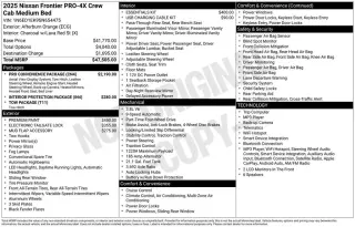 Nissan Frontier 2025 4x4 PRO-4X 4dr Crew Cab 5 ft. SB