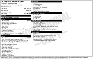 Hyundai ELANTRA Coupe 2013 GS 2dr Coupe 6M