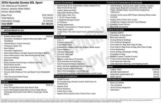 Hyundai SONATA 2026 AWD SEL Sport 4dr Sedán