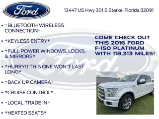 Ford F-150 2016 4x4 Platinum 4dr SuperCrew 5.5 ft. SB