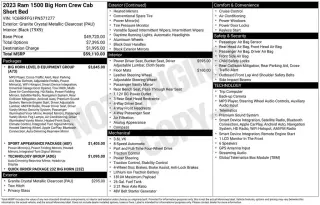 Ram 1500 2023 4x4 Big Horn 4dr Crew Cab con cabina de 5.6 pies de largo Pickup