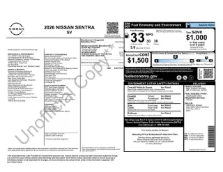 Nissan Sentra 2026 SV Sedán de 4 puertas