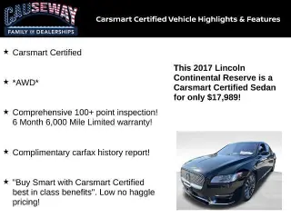 Continental Lincoln 2017 AWD Reserve 4dr Sedan