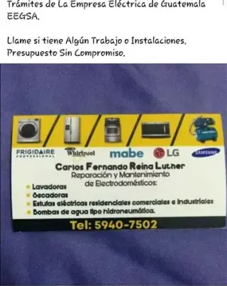 Electricidad Gral ,Lavadoras.