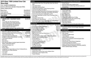 Ram 1500 2019 4x4 Limited 4dr Crew Cab 5.6 ft. SB Pickup