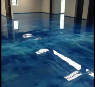 Epoxy floor metallic