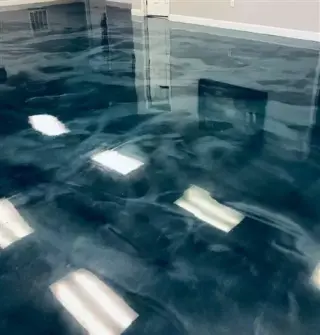 Epoxy floor metallic