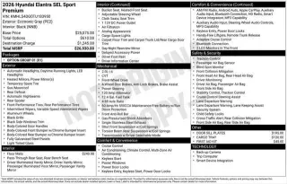 Hyundai ELANTRA 2026 SEL Sport Premium 4dr Sedan
