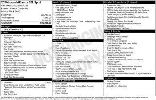 Hyundai ELANTRA 2026 SEL Sport 4dr Sedan