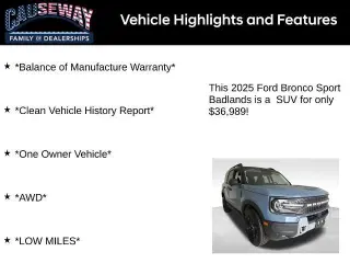 Ford Bronco Sport 2025 tracción en todas las ruedas Badlands 4p SUV