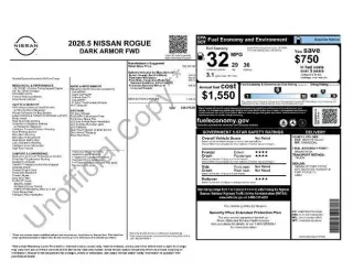 Nissan Rogue 2026 Dark Armor 4dr Crossover