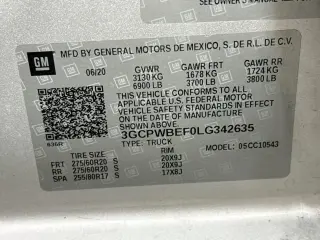 Chevrolet Silverado 1500 2020 4x2 Custom 4dr Cab con 5.8 ft. SB