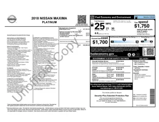 Sedán Nissan Maxima 2018 Platinum 4 puertas