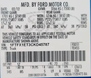 Ford F-150 2012 4x4 XLT 4dr SuperCab Styleside 6.5 ft. SB