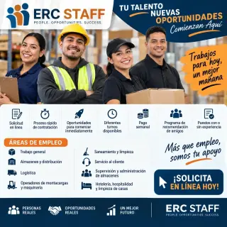 💼 ¡ENCUENTRA TU PRÓXIMA OPORTUNIDAD LABORAL CON ERC STAFF! 🚀