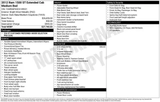 Ram 1500 2012 4x2 ST 4dr Quad Cab 6.3 ft. SB Pickup