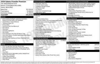 Subaru Forester 2026 AWD Premium 4dr Crossover