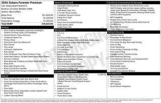 Subaru Forester 2026 AWD Premium 4p Crossover