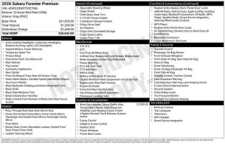 Subaru Forester 2026 AWD Premium 4dr Crossover