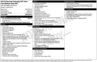 Chevrolet Colorado 2019 4x2 Work Truck 4dr Crew Cab 5 ft. SB