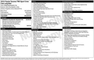 Toyota Tacoma 2016 4x2 TRD Sport 4dr Double Cab 6.1 ft LB