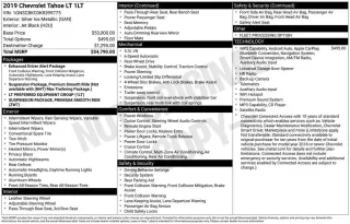 Chevrolet Tahoe 2019 4x2 LT 4p SUV