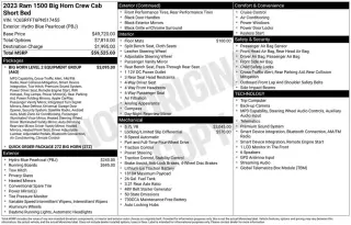 Ram 1500 2023 4x4 Big Horn 4dr Crew Cab 5.6 ft. SB Pickup