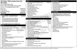 Ram 1500 2019 4x4 Laramie 4dr Crew Cab 5.6 ft. SB Pickup