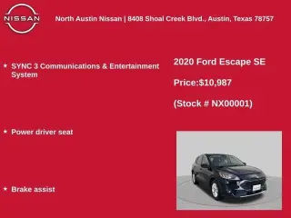 Ford Escape 2020 SE 4dr SUV